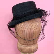 Load image into Gallery viewer, 1940s Dobbs Tilted Straw Top Hat