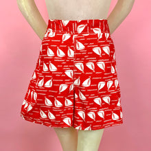 Load image into Gallery viewer, 1940s Sailboat Novelty Print Pleated High Waist Shorts