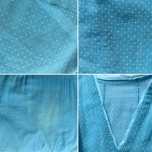 Load image into Gallery viewer, 1930s Dot Print Sky Blue Dress With Puff Sleeves