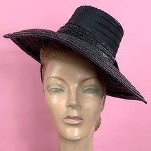 Load image into Gallery viewer, Early 1940s Wide Brim Glossy Tilt Hat