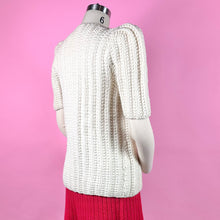 Load image into Gallery viewer, Early 1940s Chunky Knit Puff Sleeve Cardigan Sweater