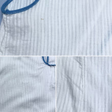 Load image into Gallery viewer, 1930s Cotton Striped Voile Wrap Dress With Blue Piping