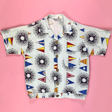 Load image into Gallery viewer, 1950s Sailcloth Jacket w/ Nautical Flag Novelty Print