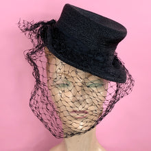 Load image into Gallery viewer, 1940s Dobbs Tilted Straw Top Hat