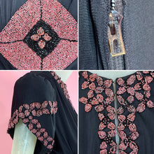 Load image into Gallery viewer, 1930s Rayon Jersey Gown With Pink Beading