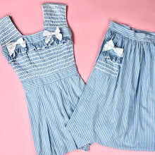 Load image into Gallery viewer, 1940s 2 Piece Striped Playsuit With Matching Skirt