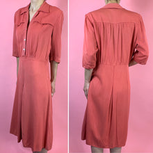 Load image into Gallery viewer, 1940s Raspberry Gaberdine Utility Dress
