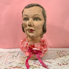 Load image into Gallery viewer, 1950s Floral Crown w/ Shocking Pink Velvet Ties