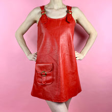 Load image into Gallery viewer, 1960s Mod Vinyl Mini Dress W/ Gold Hardware