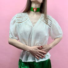 Load image into Gallery viewer, 1930s Parachute Silk And Crochet Blouse