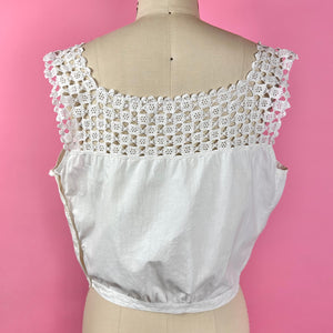 Edwardian Corset Cover w/ Crochet V Neck