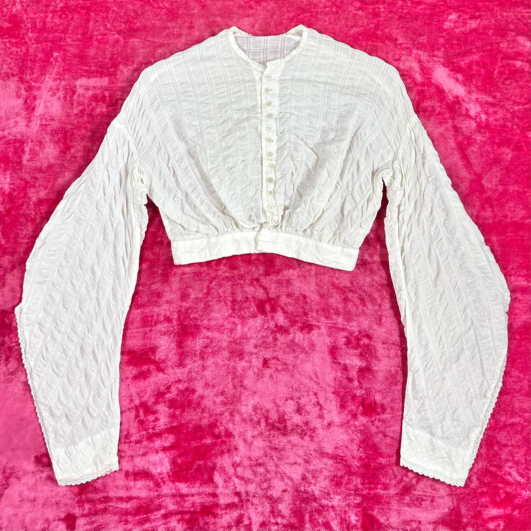 1860s Puckered cotton blouse