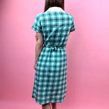 Load image into Gallery viewer, 1930s Depression Era Turquoise Plaid Dress
