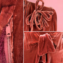 Load image into Gallery viewer, 1930s Cranberry Silk Velvet Gown With Ruffles
