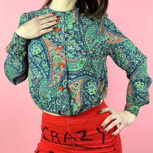 1930s Rayon Paisley Blouse