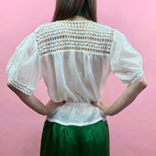 Load image into Gallery viewer, 1930s Parachute Silk And Crochet Blouse
