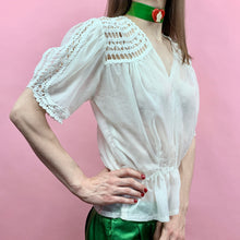 Load image into Gallery viewer, 1930s Parachute Silk And Crochet Blouse
