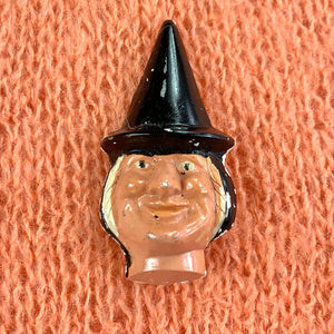 1940s Early Plastic Halloween Witch Brooch