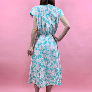 Late 30s/ Early 40s Castle/Windmill Novelty Print Feedsack Dress