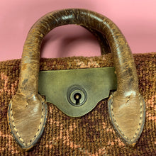 Load image into Gallery viewer, Structured Civil War Era Carpet Bag With Leather Trim
