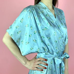 30s/40s Rayon Novelty Print Dressing Gown