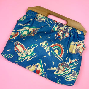 1940s Penguin Novelty Print Handbag