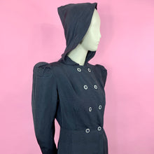 Load image into Gallery viewer, 1930s Rayon Faille Hooded Floor Length Evening Coat
