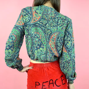 1930s Rayon Paisley Blouse