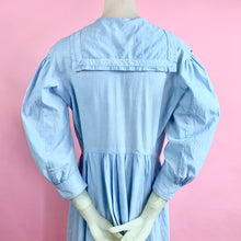 Load image into Gallery viewer, 1910s Blue Chambray Workwear Chore Dress W/ Sailor Collar

