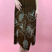 Load image into Gallery viewer, 1920s Silk Crepe Dress With Glass Beaded Grapes
