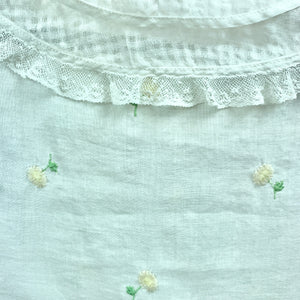 Fuzzy Embroidered 1930s Blouse W/ Ruffled Collar