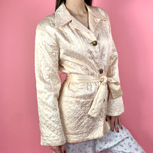 Load image into Gallery viewer, 1940s Blush Pink Quilted Satin Robe
