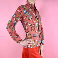 Load image into Gallery viewer, 1970s Wacky Packages Collared Shirt
