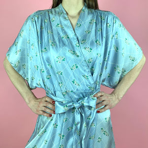 30s/40s Rayon Novelty Print Dressing Gown