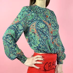 1930s Rayon Paisley Blouse