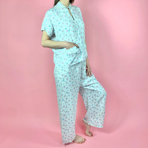 1940s Novelty Paint Palette Print Rayon Pajama Set