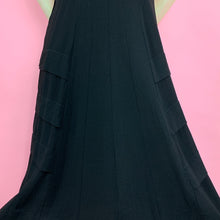 Load image into Gallery viewer, 1940s Black Rayon Crepe Dress With Beaded Neckline
