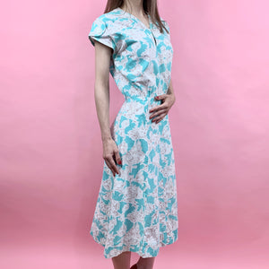 Late 30s/ Early 40s Castle/Windmill Novelty Print Feedsack Dress