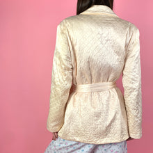 Load image into Gallery viewer, 1940s Blush Pink Quilted Satin Robe
