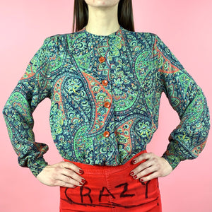 1930s Rayon Paisley Blouse