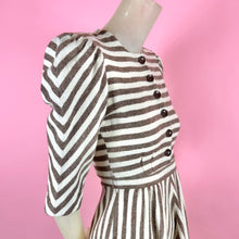 Load image into Gallery viewer, 1946 Striped Wool Jonathan Logan Dress w/ Huge Padded Shoulders
