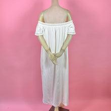 Load image into Gallery viewer, Victorian 1860s Off Shoulder Chemise Dress w/ Ric Rac Trim
