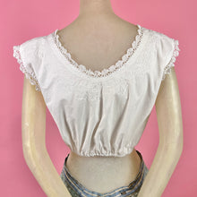 Load image into Gallery viewer, Edwardian Corset Cover w/ Lace Trim &amp; Squiggly Soutache Embroidery
