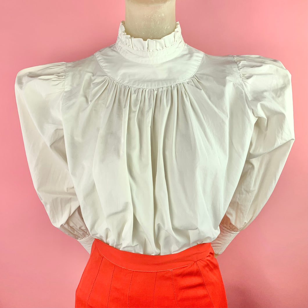 1970s does Victorian Mega Puff Sleeve Blouse