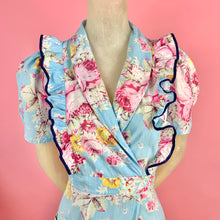 Load image into Gallery viewer, 1930s Floral Wrap Dress With Ruffles
