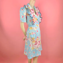 Load image into Gallery viewer, 1930s Floral Wrap Dress With Ruffles
