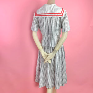 1930s Amoeba Calico Print 2 Pc Sailor Set