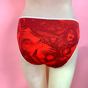 Vintage unworn dead stock, made in Spain: 1970s ladies' red  knickers/pants/panties