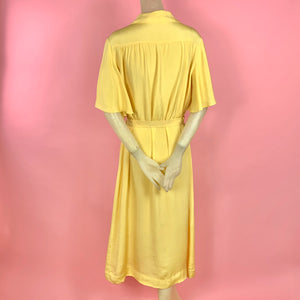 Deadstock 1930s Yellow Deco Dress