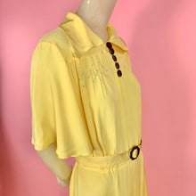 Load image into Gallery viewer, Deadstock 1930s Yellow Deco Dress
